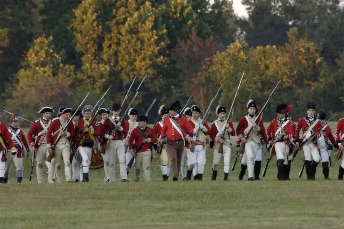 Framed Print : British sortie reenactment at Yorktown Battlefield Framed Print : British sortie reenactment at Yorktown Battlefield