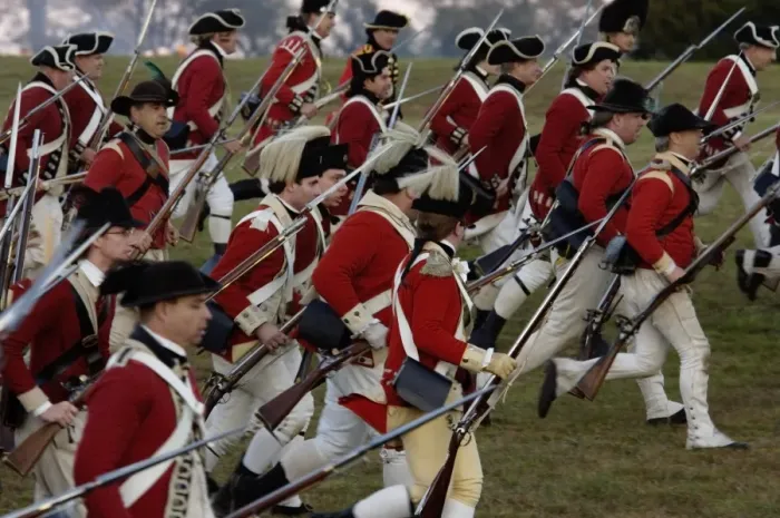Framed Print : British sortie reenactment at Yorktown Battlefield Framed Print : British sortie reenactment at Yorktown Battlefield