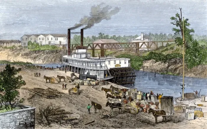 Framed Print : Buffalo Bayou, which became the Houston Ship Canal, 1870s Framed Print : Buffalo Bayou, which became the Houston Ship Canal, 1870s
