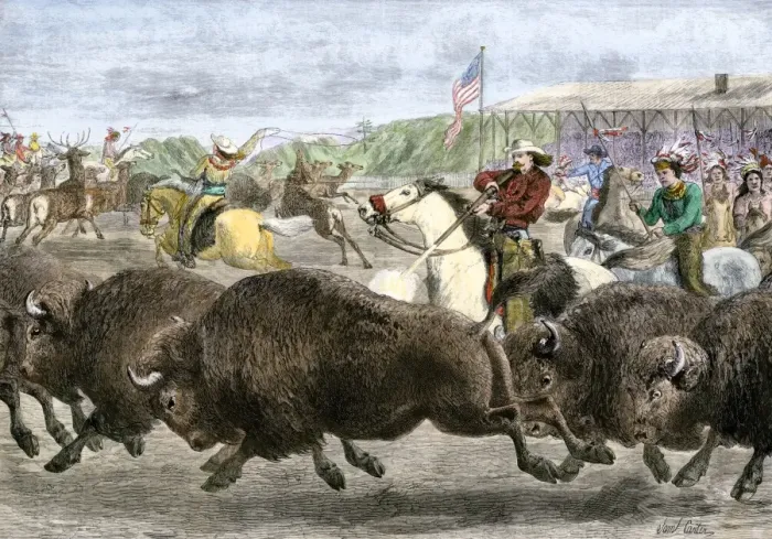 Framed Print : Buffalo Bill Codys Wild West Show hunting bison and elk Framed Print : Buffalo Bill Codys Wild West Show hunting bison and elk