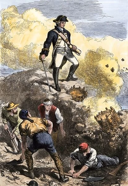 Bunker Hill defended by American minutemen, 1775