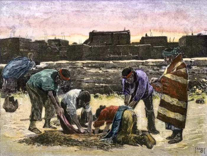 Framed Print : Burial ceremony at Zuni Pueblo Framed Print : Burial ceremony at Zuni Pueblo