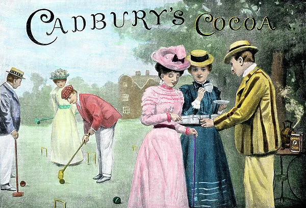BUSN2A-00011. Advertisement for Cadbury's Cocoa, showing a croquet game, 1899.