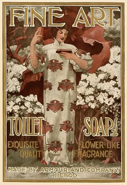 BUSN2A-00039. Ad for Fine Art Toilet Soap, 1901.. Printed color lithograph
