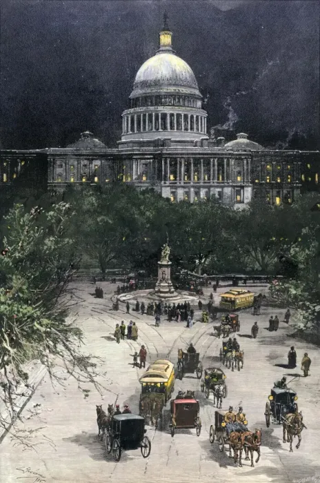 Framed Print : Busy night at the U. S. Capitol, 1885 Framed Print : Busy night at the U. S. Capitol, 1885