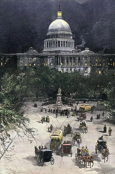Busy night at the U.S. Capitol, 1885