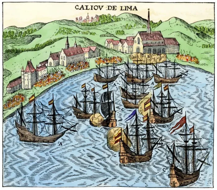 Framed Print : Callao, Peru, under Spanish rule, 1620 Framed Print : Callao, Peru, under Spanish rule, 1620