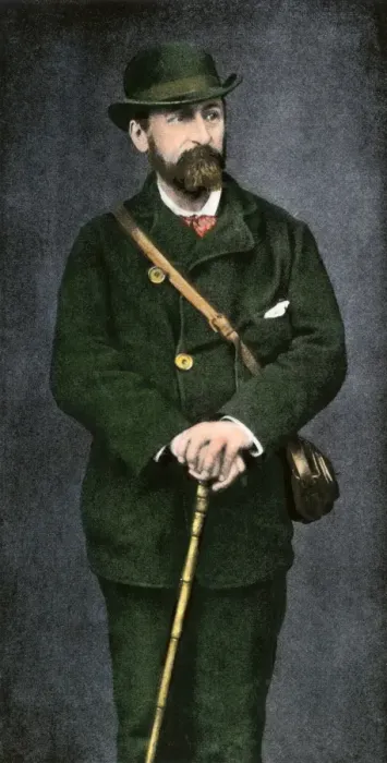 Framed Print : Camille Saint-Saens in his traveling clothes