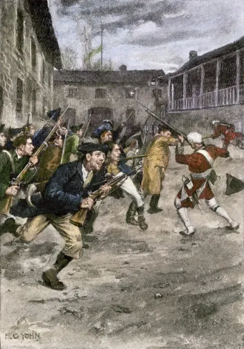 Framed Print : Capture of Fort Ticonderoga by Ethan Allen and the Green Mountain Boys