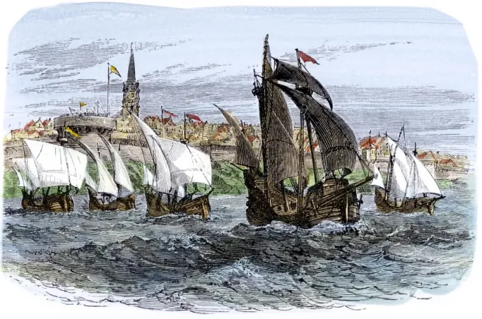 Framed Print : Cartiers ships leaving St Framed Print : Cartiers ships leaving St