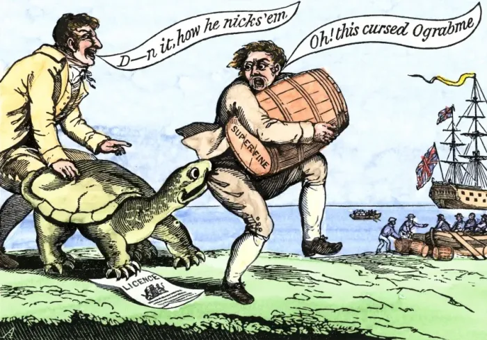 Framed Print : Cartoon protesting Jeffersons trade embargo, 1807 Framed Print : Cartoon protesting Jeffersons trade embargo, 1807