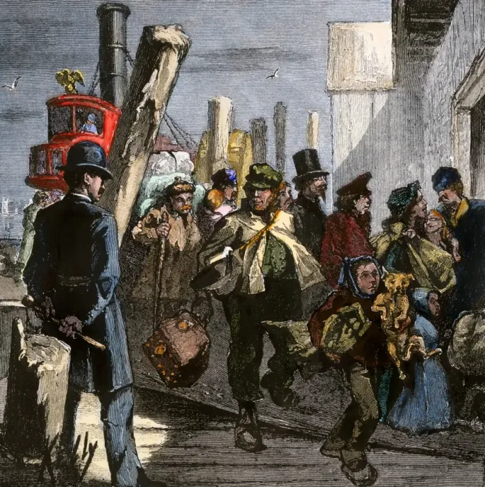 Framed Print : Castle Garden arrival of immigrants, 1870s Framed Print : Castle Garden arrival of immigrants, 1870s