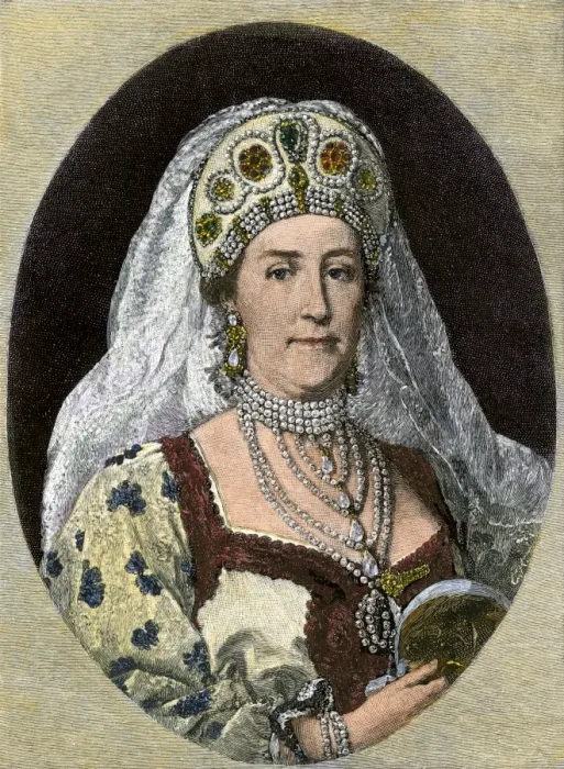 Framed Print : Catherine the Great in Russian attire Framed Print : Catherine the Great in Russian attire
