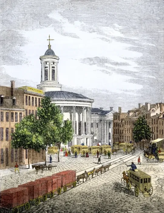 Framed Print : Center of Philadelphia, 1850s Framed Print : Center of Philadelphia, 1850s