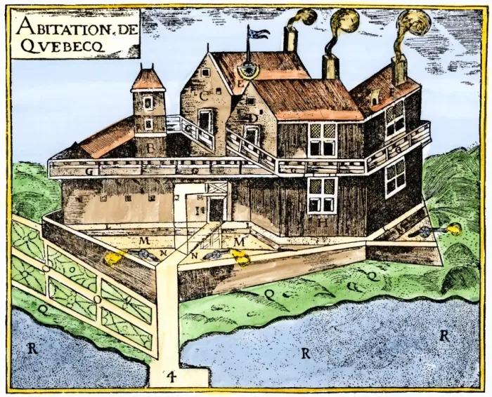 Framed Print : Champlains Quebec fort, 1613 Framed Print : Champlains Quebec fort, 1613