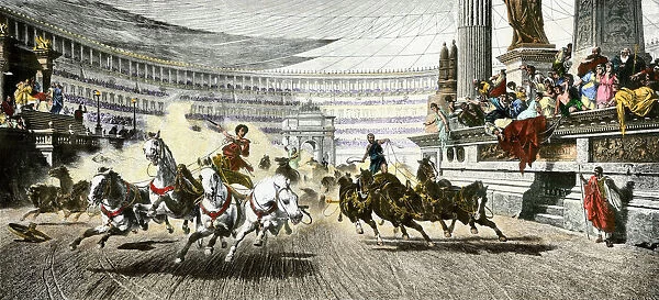 Chariot race in ancient Rome