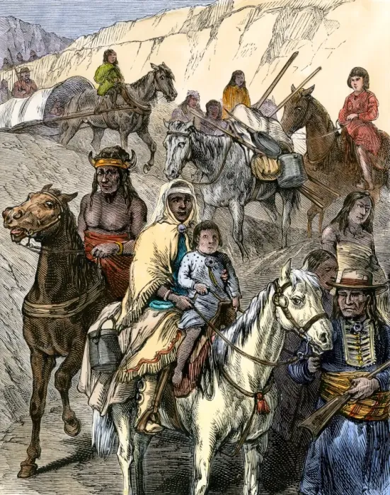 Framed Print : Cheyenne people going to their reservation Framed Print : Cheyenne people going to their reservation