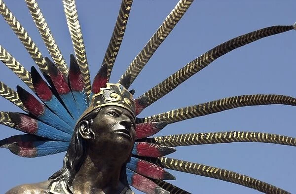Chichimeca native, statue in Queretaro, Mexico
