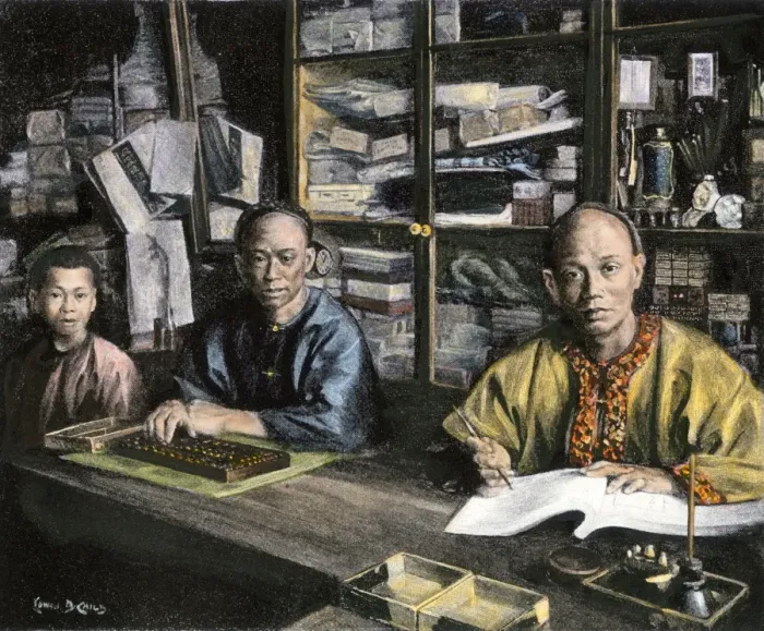 Framed Print : Chinese merchant and accountant in San Francisco Framed Print : Chinese merchant and accountant in San Francisco