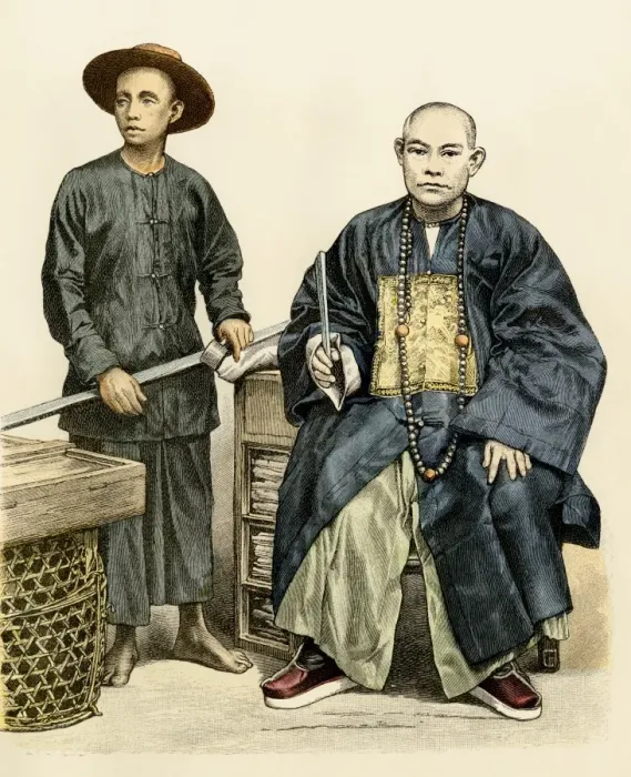 Framed Print : Chinese worker and businessman Framed Print : Chinese worker and businessman