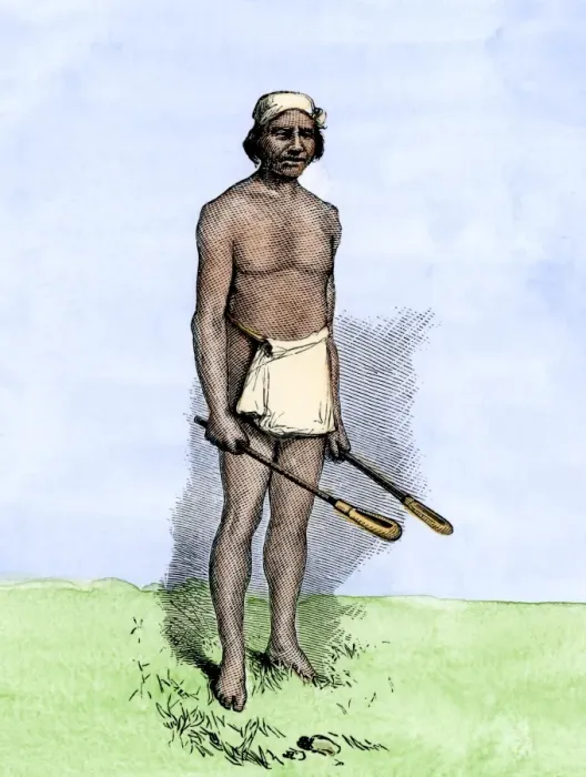 Framed Print : Choctaw or Creek ball-player with Native American lacrosse sticks Framed Print : Choctaw or Creek ball-player with Native American lacrosse sticks