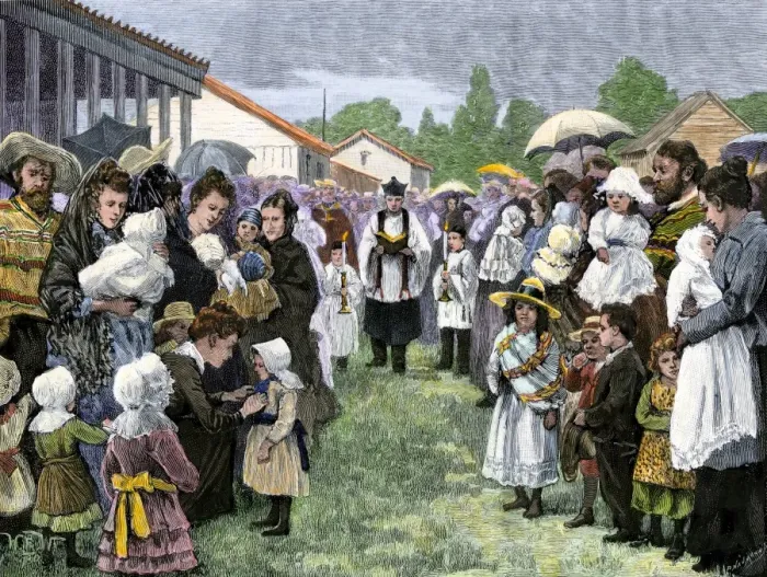 Framed Print : Christening in Chile, 1800s Framed Print : Christening in Chile, 1800s