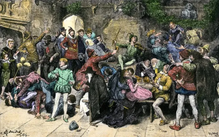 Framed Print : Christmas merriment in an old English manor Framed Print : Christmas merriment in an old English manor