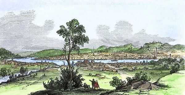 Cincinnati, viewed from the Kentucky side of the Ohio River, 1850s