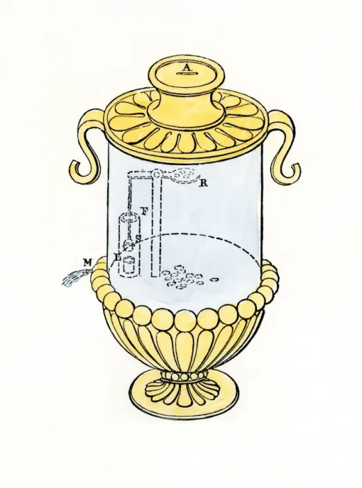 Framed Print : Coin-operated urn designed by Hero of ancient Alexandria Framed Print : Coin-operated urn designed by Hero of ancient Alexandria