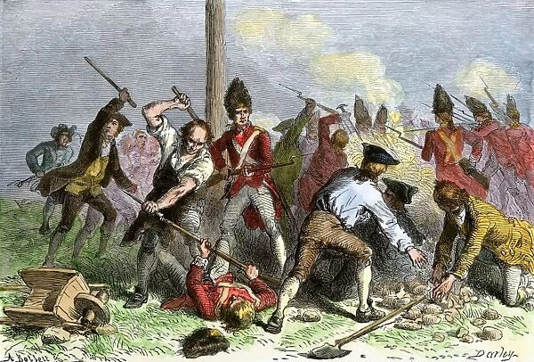 Colonials defending the Liberty Pole
