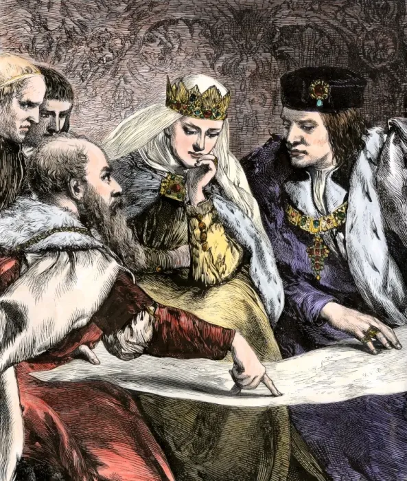 Framed Print : Columbus showing a map to Ferdinand and Isabella of Spain Framed Print : Columbus showing a map to Ferdinand and Isabella of Spain