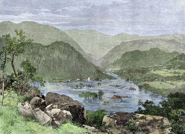 Conemaugh River after the Johnstown Flood, 1889