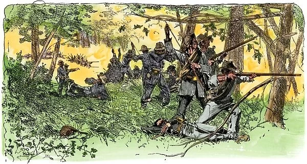Confederate soldiers in action, Battle of Chickamauga