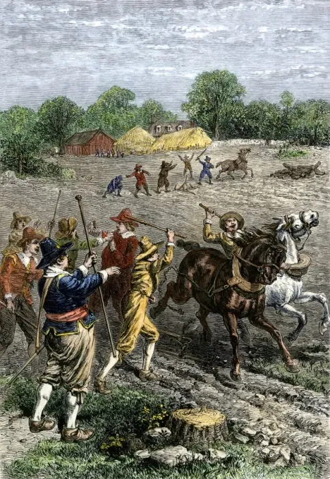Framed Print : Conflict between English and Dutch colonists in Connecticut Framed Print : Conflict between English and Dutch colonists in Connecticut