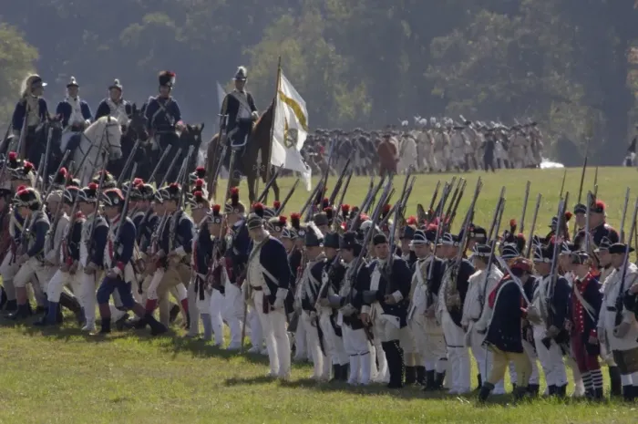 Framed Print : Continental Army reenactors march to the British surrender at Yorktown Framed Print : Continental Army reenactors march to the British surrender at Yorktown