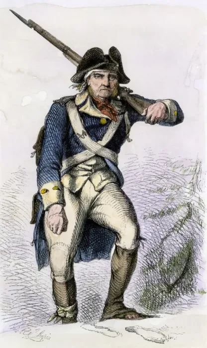 Framed Print : Continental soldier in shabby clothing in the snow at Valley Forge winter camp Framed Print : Continental soldier in shabby clothing in the snow at Valley Forge winter camp