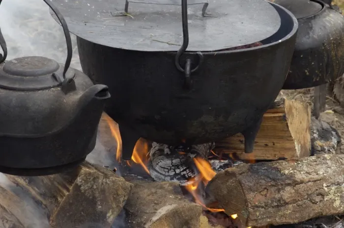 Framed Print : Cooking over an open fire at a Continental Army camp reenactment Framed Print : Cooking over an open fire at a Continental Army camp reenactment