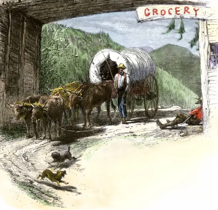 Framed Print : Covered wagon entering Kentucky through Cumberland Gap Framed Print : Covered wagon entering Kentucky through Cumberland Gap