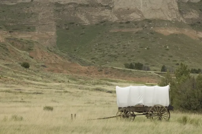 Framed Print : Covered wagon on the Oregon Trail Framed Print : Covered wagon on the Oregon Trail
