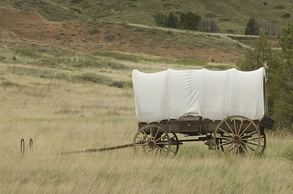 Covered wagon on the Oregon Trail