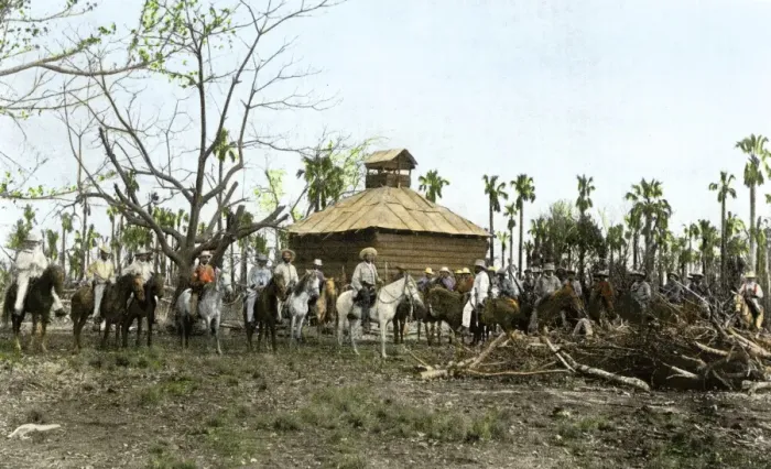 Framed Print : Cuban sugar-planter with his staff and bodyguards