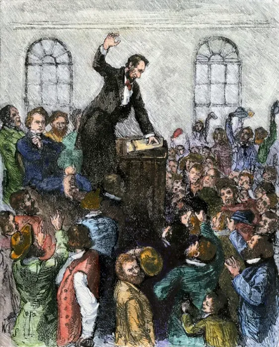 Framed Print : Debate between Abraham Lincoln and Stephen Douglas