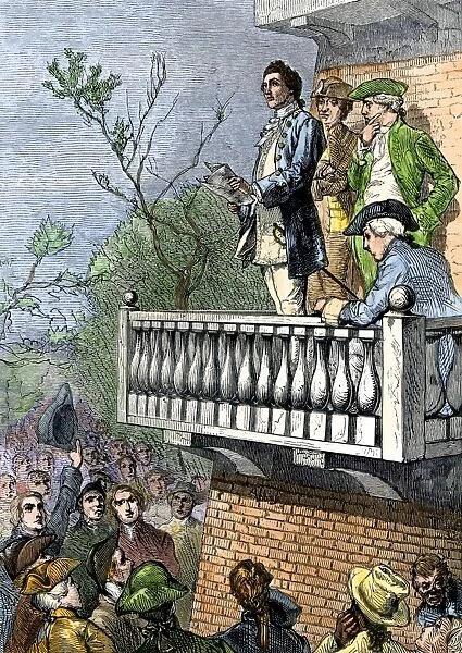 Declaration of Independence read to crowds in Philadelphia, 1776