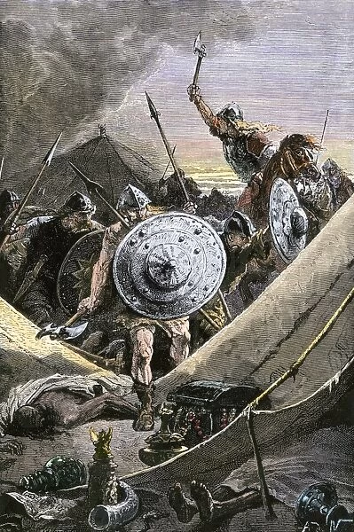 Defeat of the Saracens at the Battle of Tours, 732 A. D