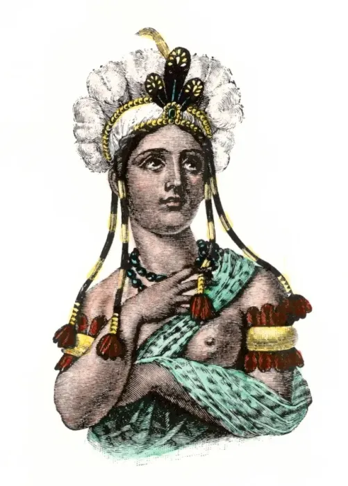 Framed Print : Dona Marina, La Malinche, native interpreter for Hernando Cortes in the Spanish conquest of Aztec Mexico