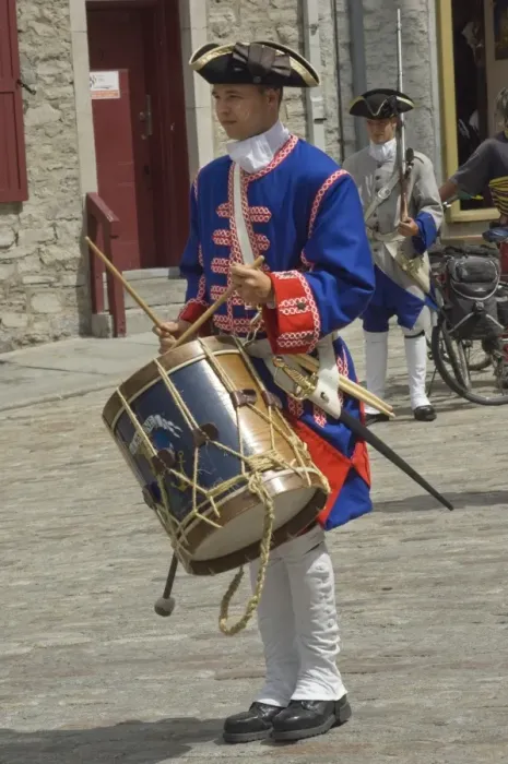 Framed Print : Drummer reenactor in old Quebec Framed Print : Drummer reenactor in old Quebec