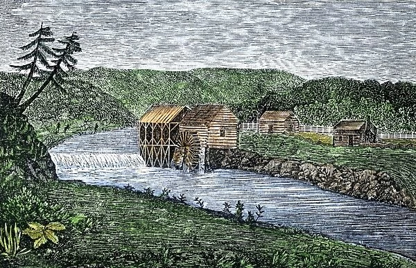Early gristmill in Ohio Territory, 1789
