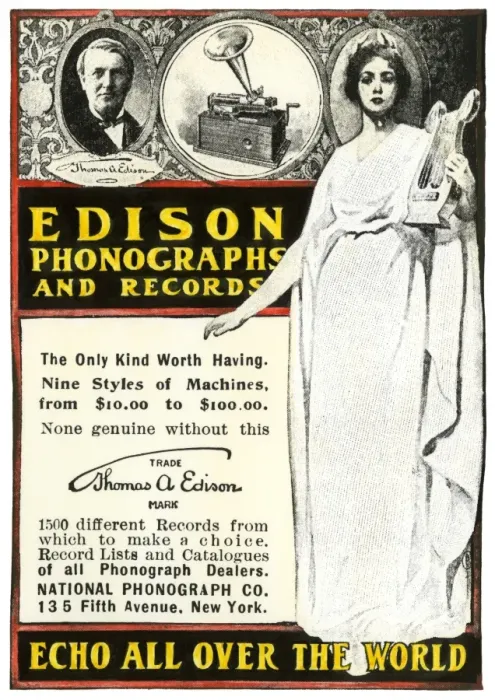 Framed Print : Edison phonography ad, 1901 Framed Print : Edison phonography ad, 1901