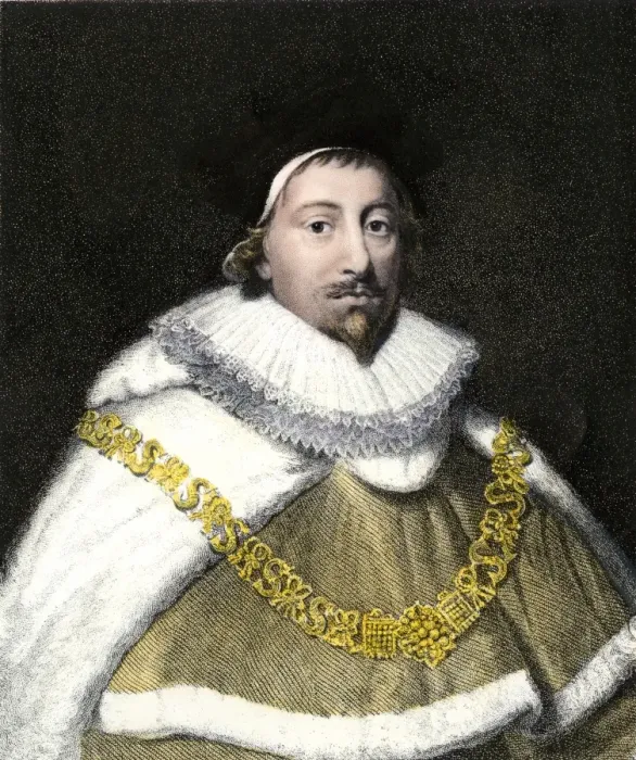 Framed Print : Edward Coke. Hand-colored engraving of a contemporary portrait Framed Print : Edward Coke. Hand-colored engraving of a contemporary portrait