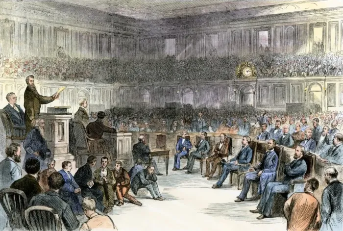 Framed Print : Electoral vote gives Rutherford Hayes the presidency in 1877 Framed Print : Electoral vote gives Rutherford Hayes the presidency in 1877